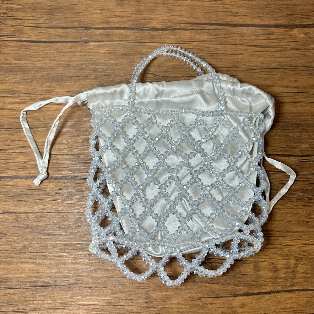 Zara transparent beaded bucket bag with lining- blogger favorite sold out!